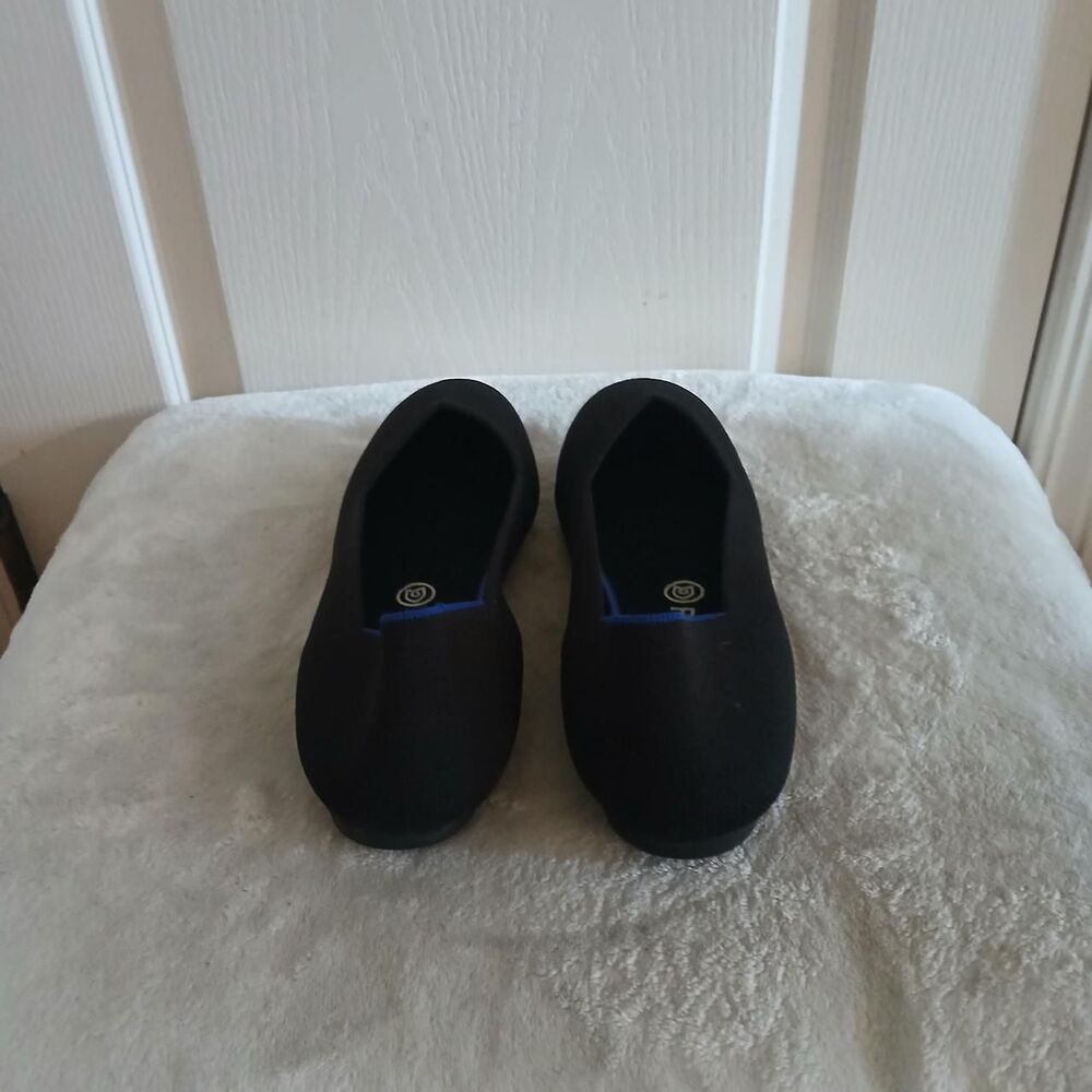 Rothy's The Flat Round Toe Black Ballet Flats Size 10.5 Classic Minimalist Basic - Picture 5 of 8